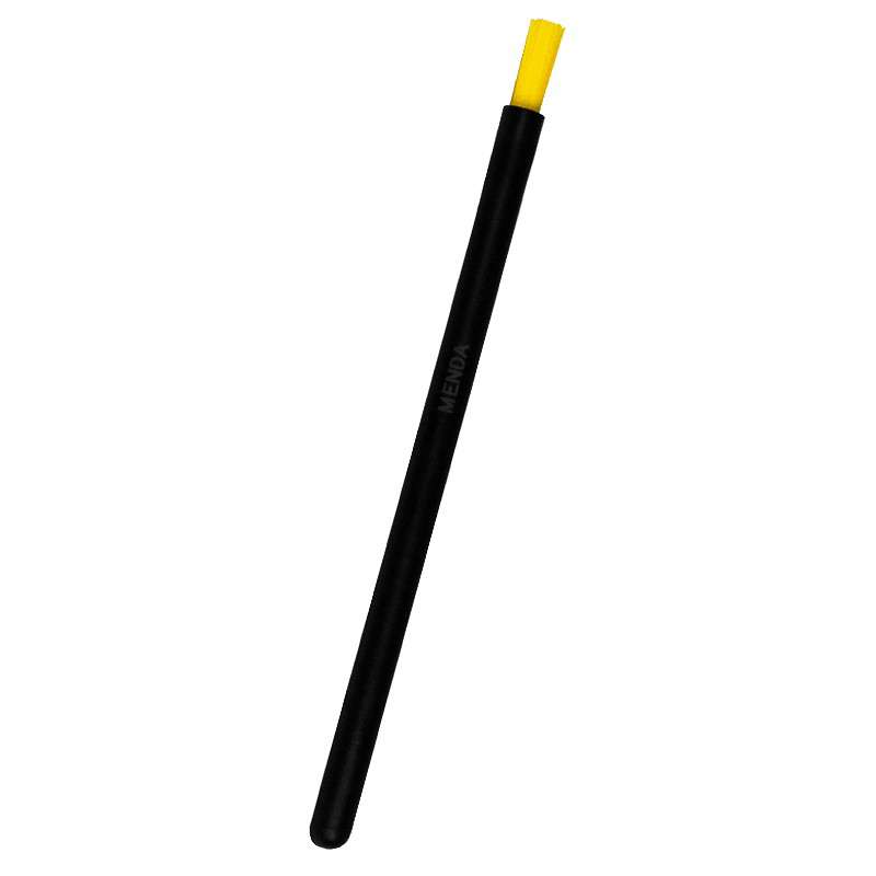 Dissipative Nylon Brush with Round Handle and Yellow Bristles, 6" Long